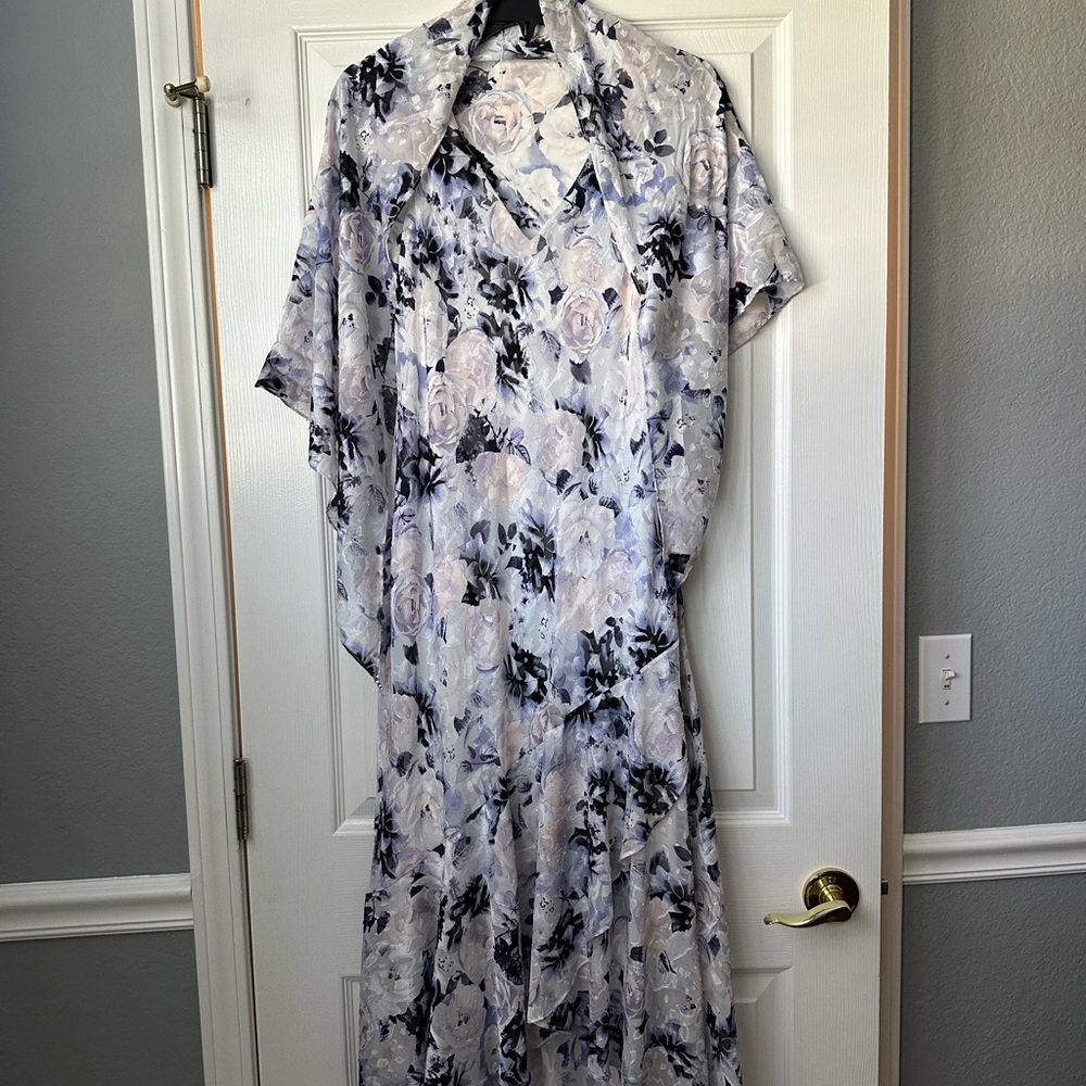 Floral Maxi Dress with Shawl